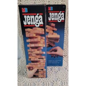 NIB Vintage 1986 JENGA Block Game - Original Box: Milton Bradley Co. Stack Them!